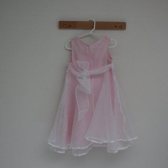 Bonnie Jean Pink Flower Dress Girls 5 - Picture 9 of 17